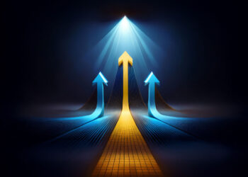 Lighted pathway symbolizing leadership growth.